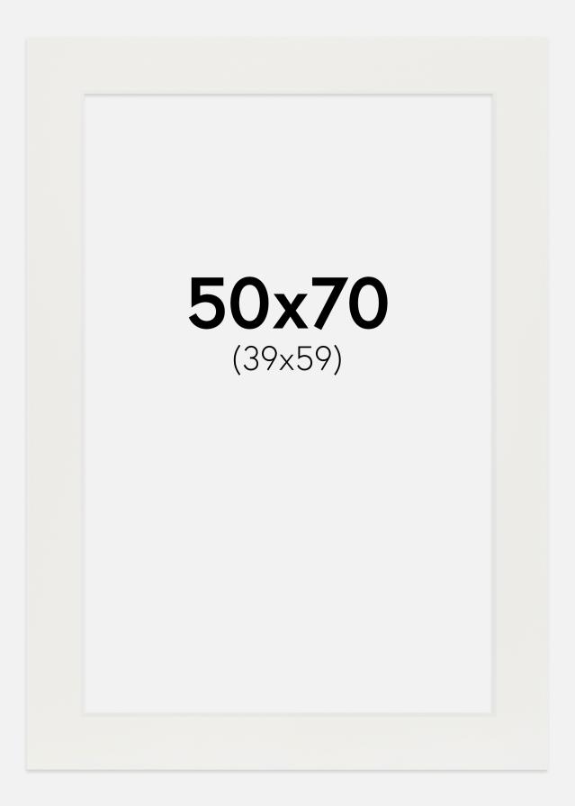 Passepartout Hvid 3 mm (Hvid kerne) 50x70 cm (39x59)