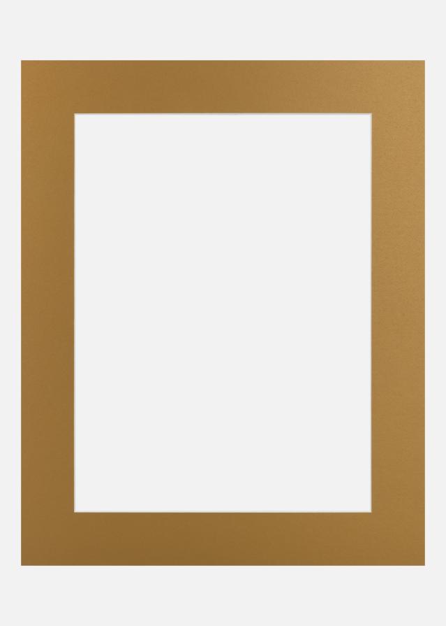 Passepartout Brushed Brass Metal (Hvid kerne) 50x50 cm (39x39)