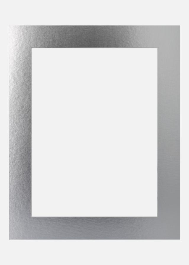 Passepartout Silver Metal (Hvid kerne) A3 29,7x42 cm (19x29)