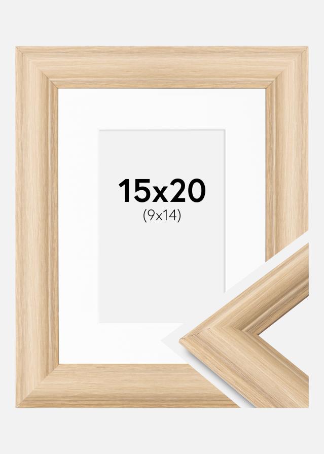 Ramme Västkusten Eg 15x20 cm - Passepartout Hvid 10x15 cm