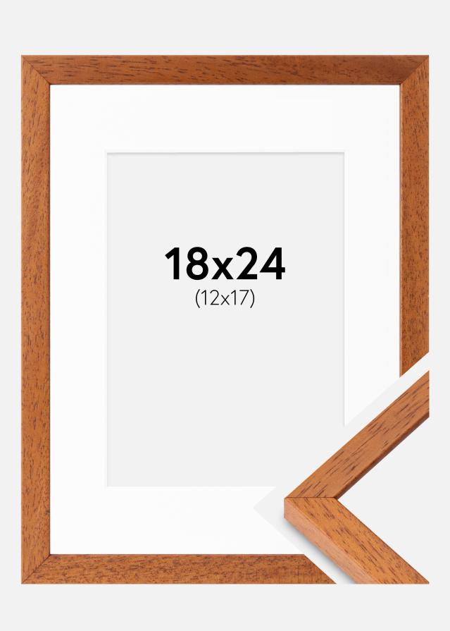 Ramme Ares Kirsebær 18x24 cm - Passepartout Hvid 13x18 cm