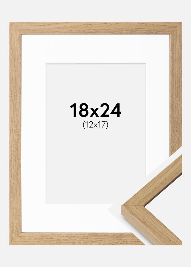 Ramme Ares Naturlig eg 18x24 cm - Passepartout Hvid 13x18 cm