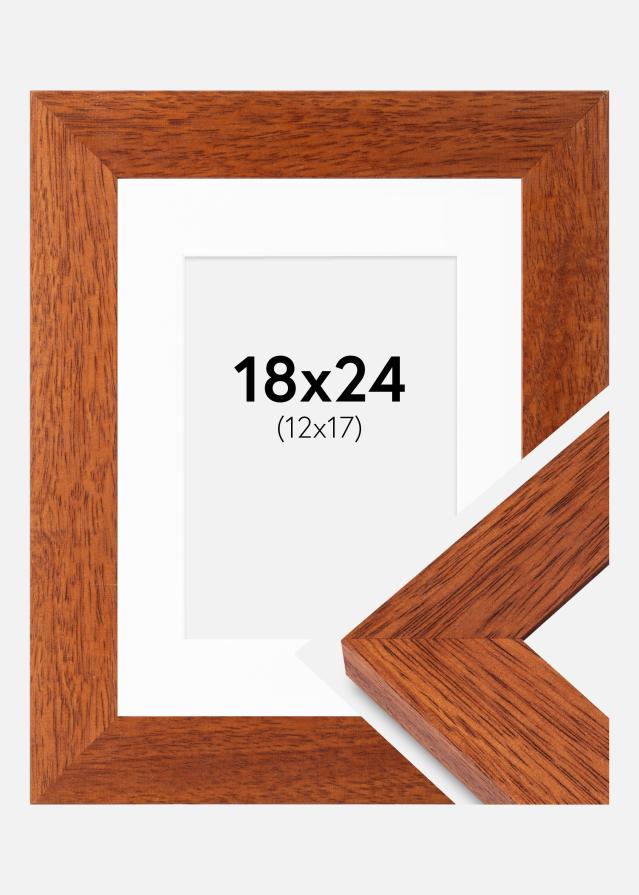 Ramme Juno Kirsebær 18x24 cm - Passepartout Hvid 13x18 cm