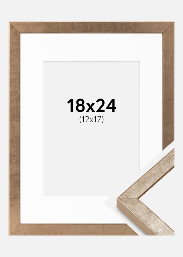 Ramme Ares Messing 18x24 cm - Passepartout Hvid 13x18 cm