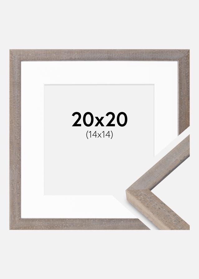 Ramme Ares Grå 20x20 cm - Passepartout Hvid 15x15 cm