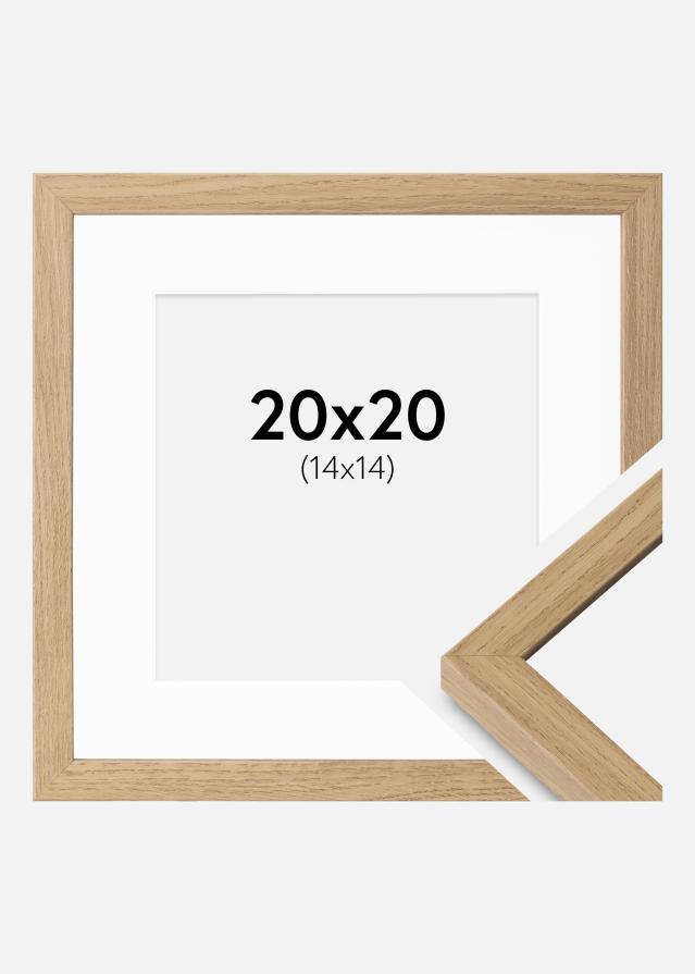 Ramme Ares Naturlig Eg 20x20 cm - Passepartout Hvid 15x15 cm