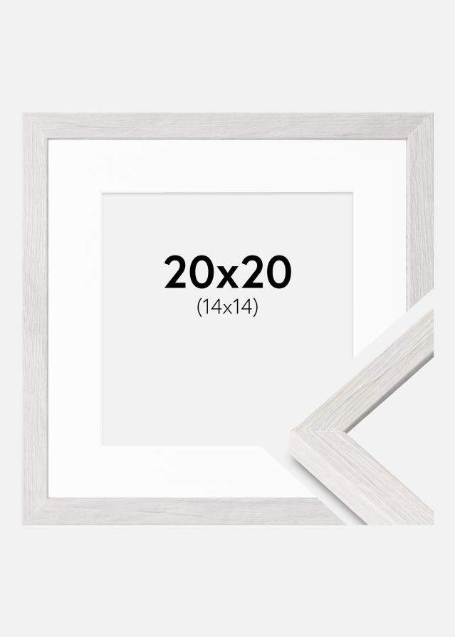 Ramme Ares Hvid Eg 20x20 cm - Passepartout Hvid 15x15 cm