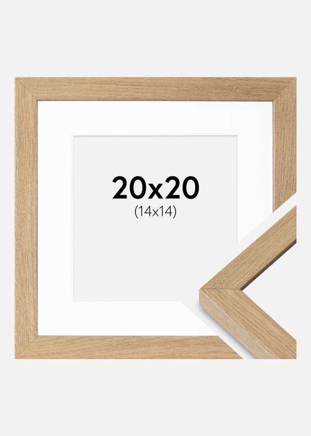 Ramme Hermes Naturlig Eg 20x20 cm - Passepartout Hvid 15x15 cm