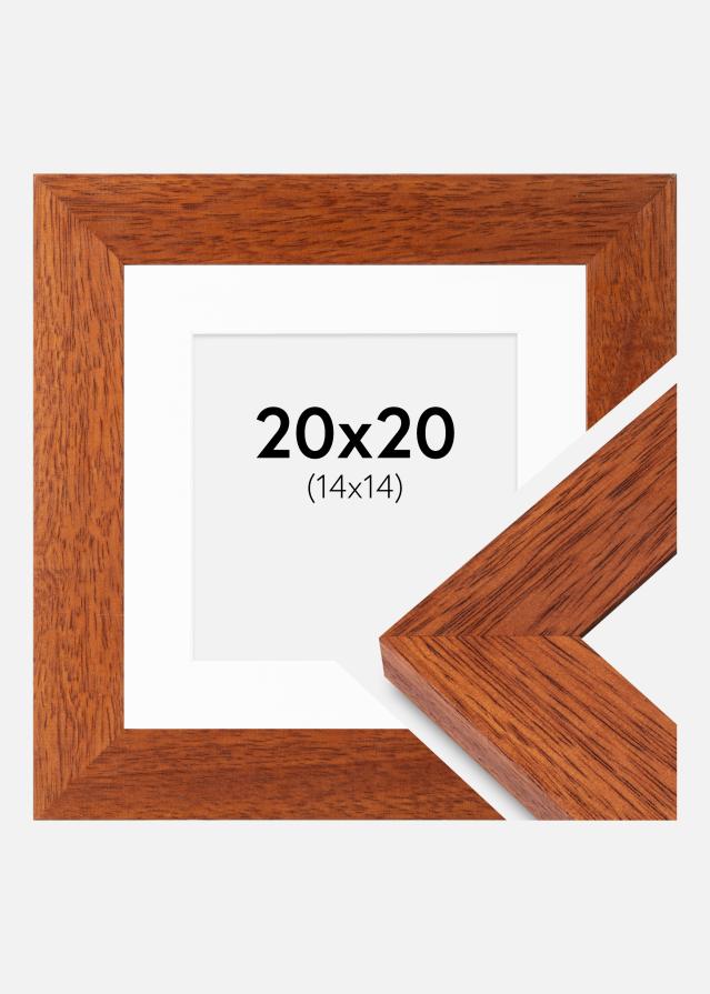 Ramme Juno Kirsebær 20x20 cm - Passepartout Hvid 15x15 cm