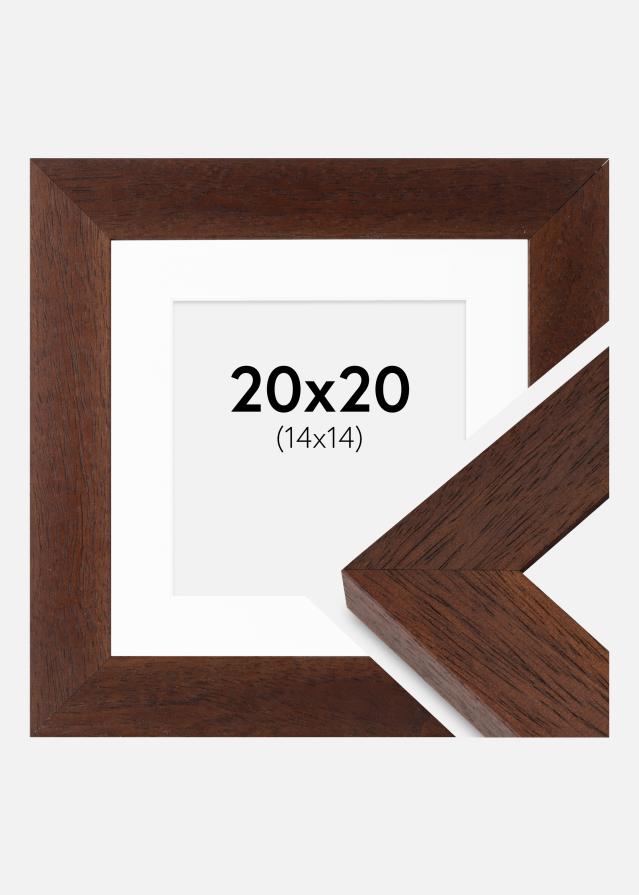 Ramme Juno Teak 20x20 cm - Passepartout Hvid 15x15 cm