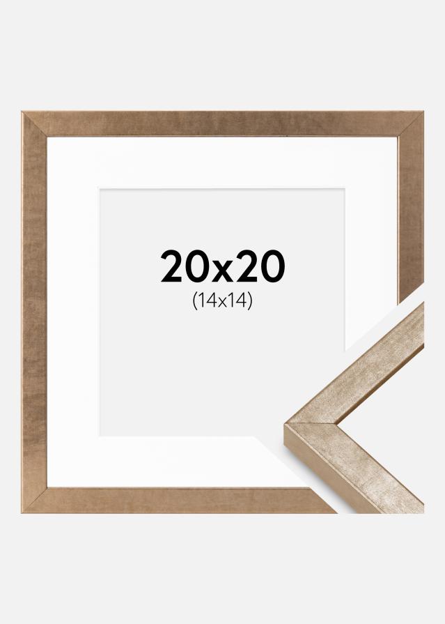 Ramme Ares Messing 20x20 cm - Passepartout Hvid 15x15 cm