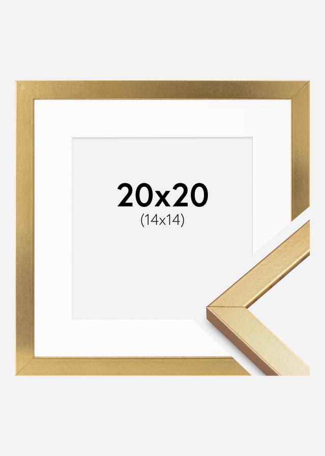 Ramme Minerva Guld 20x20 cm - Passepartout Hvid 15x15 cm