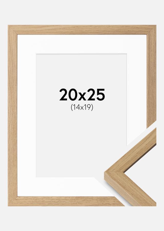 Ramme Ares Naturlig Eg 20x25 cm - Passepartout Hvid 15x20 cm