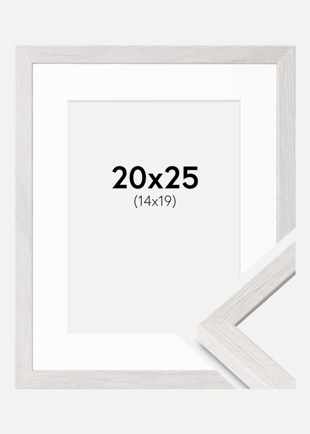 Ramme Ares Hvid Eg 20x25 cm - Passepartout Hvid 15x20 cm