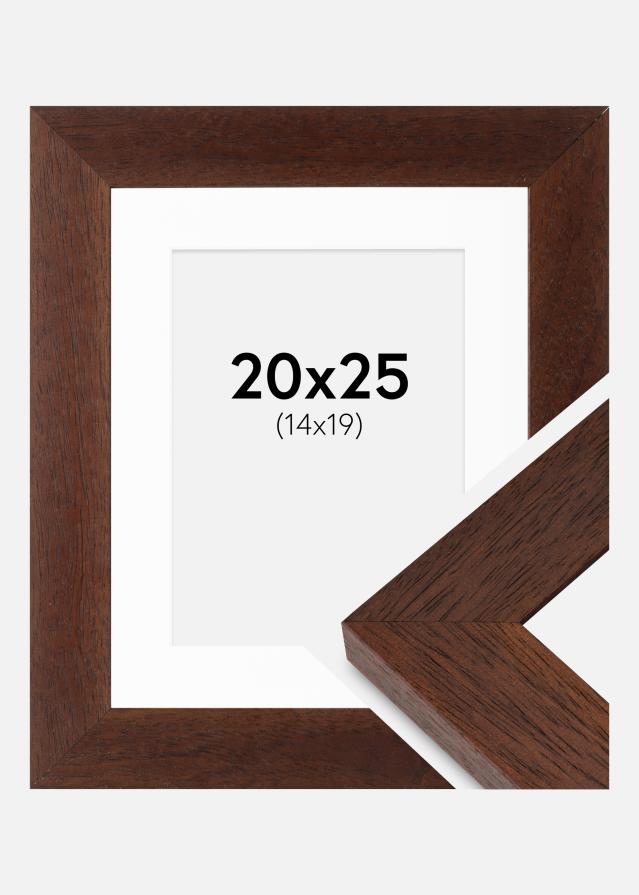 Ramme Juno Teak 20x25 cm - Passepartout Hvid 15x20 cm