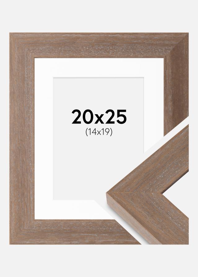 Ramme Juno Grå 20x25 cm - Passepartout Hvid 15x20 cm