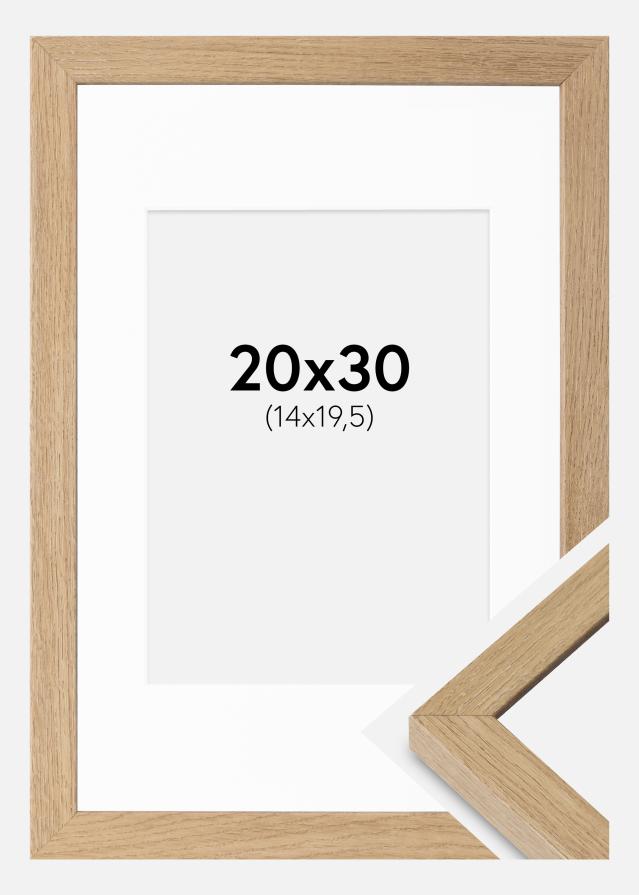 Ramme Hermes Massiv eg 20x30 cm - Passepartout Hvid 15x21 cm