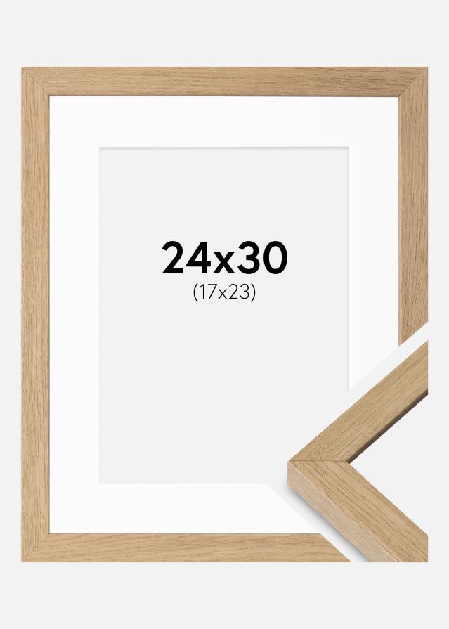 Ramme Hermes Naturlig Eg 24x30 cm - Passepartout Hvid 18x24 cm