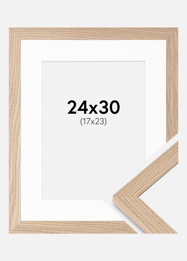 Ramme BGA Classic Massivt eg 24x30 cm - Passepartout Hvid 18x24 cm
