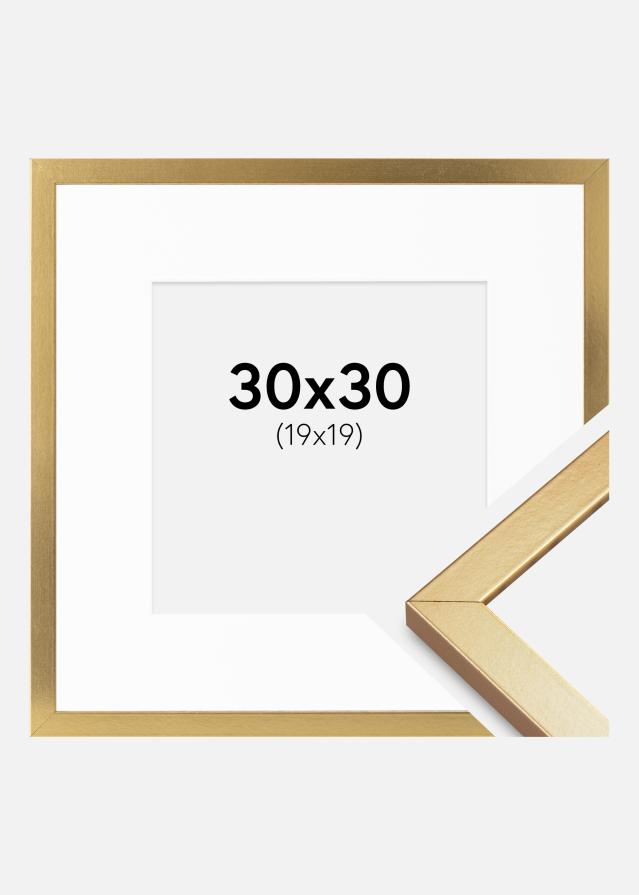 Ramme Minerva Guld 30x30 cm - Passepartout Hvid 20x20 cm