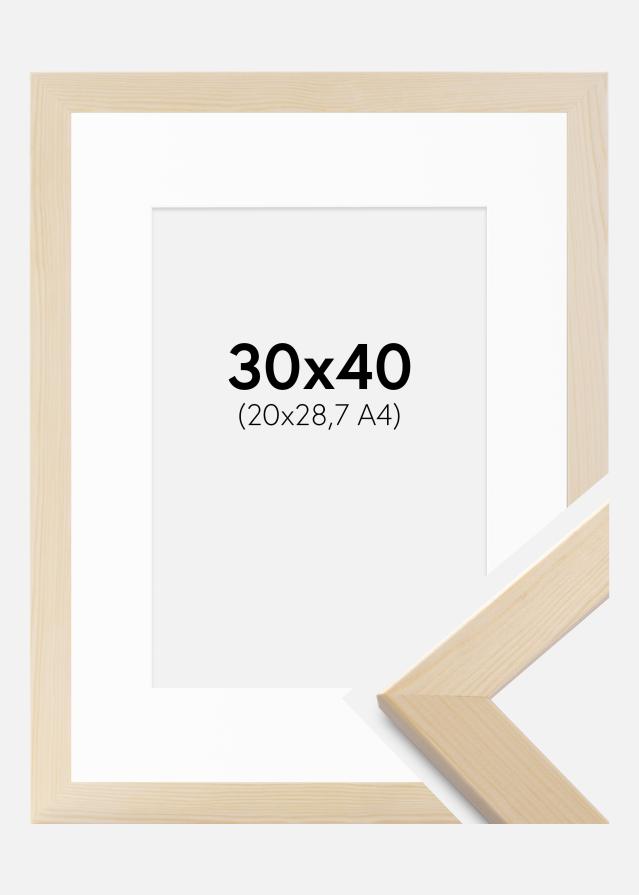 Ramme Trendline Natur 30x40 cm - Passepartout Hvid 21x29,7 cm