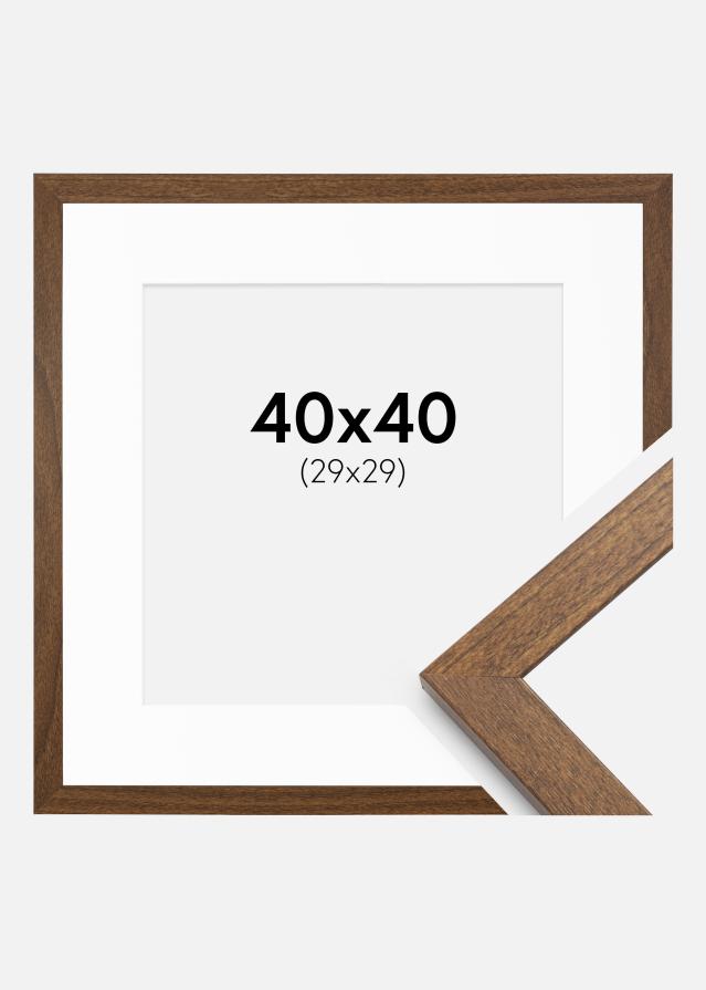Ramme Stilren Warm Brown 40x40 cm - Passepartout Hvid 30x30 cm