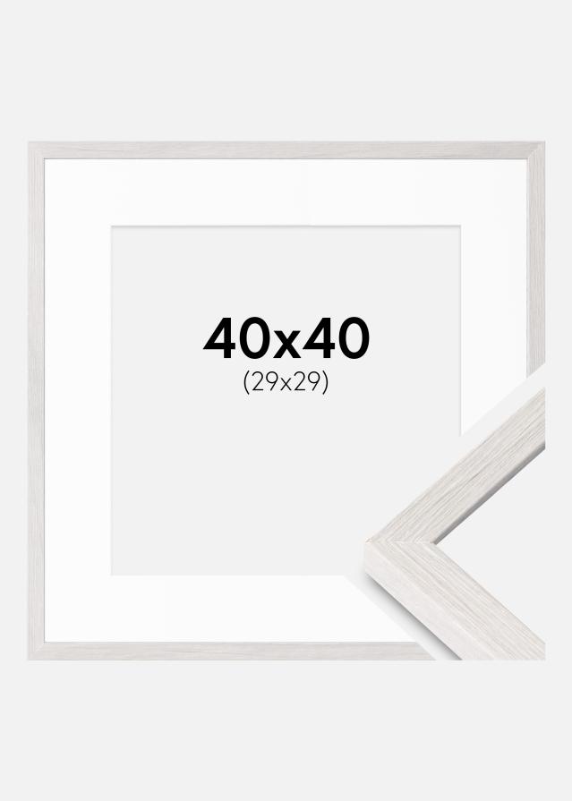 Ramme Ares Hvid Eg 40x40 cm - Passepartout Hvid 30x30 cm