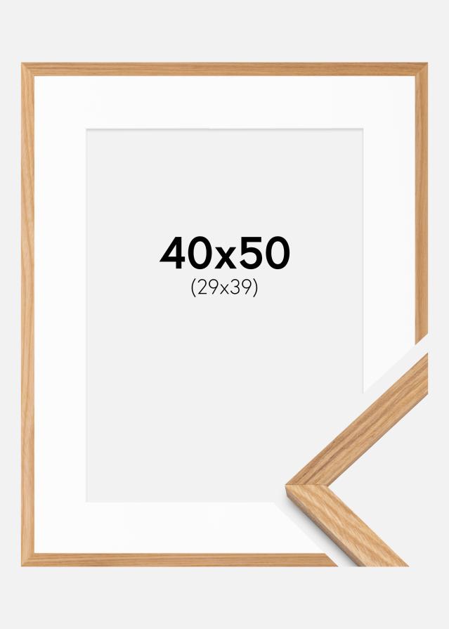 Ramme massiv eg 40x50 cm - Passepartout Hvid 30x40 cm