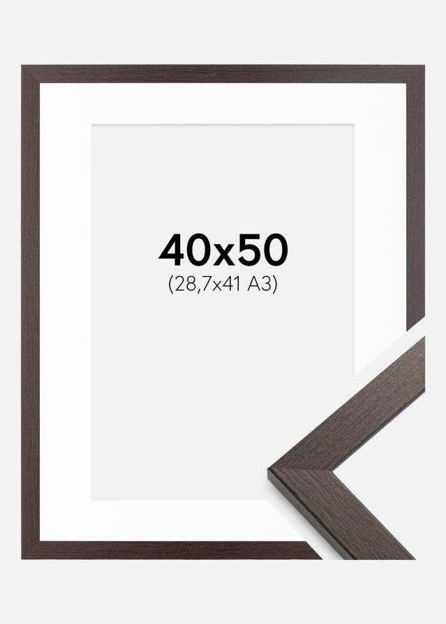 Ramme Stilren Wenge 40x50 cm - Passepartout Hvid 29,7x42 cm