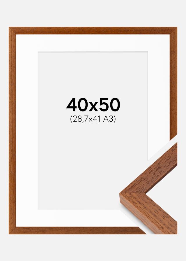 Ramme Hermes Bog 40x50 cm - Passepartout Hvid 29,7x42 cm