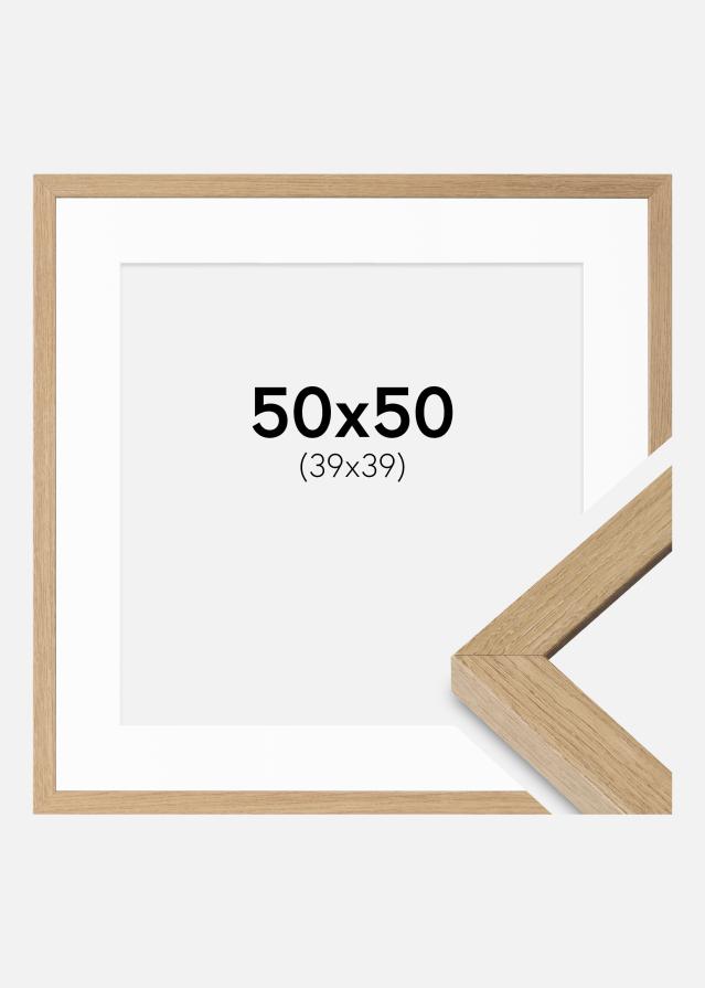Ramme Hermes Massivt Eg 50x50 cm - Passepartout Hvid 40x40 cm