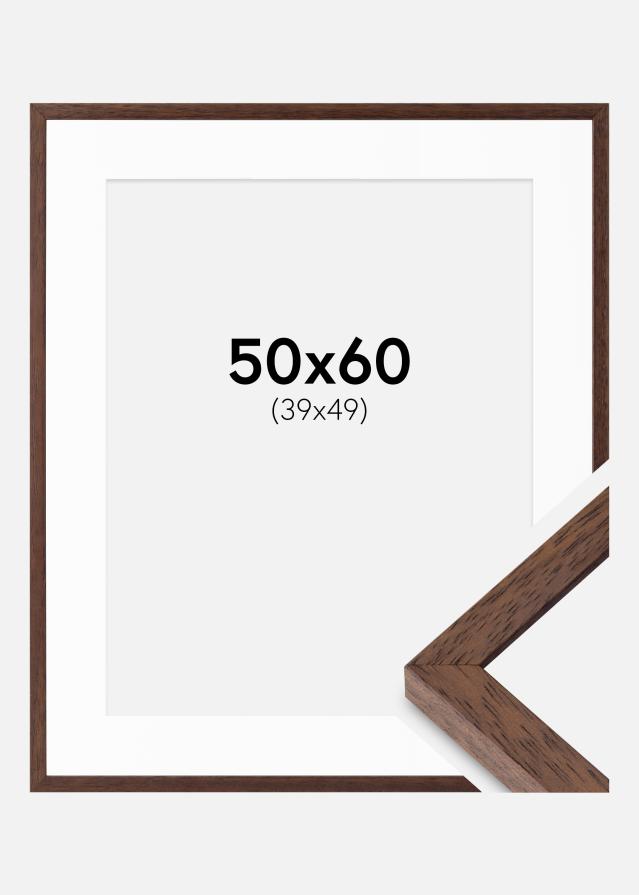 Ramme Ares Teak 50x60 cm - Passepartout Hvid 40x50 cm