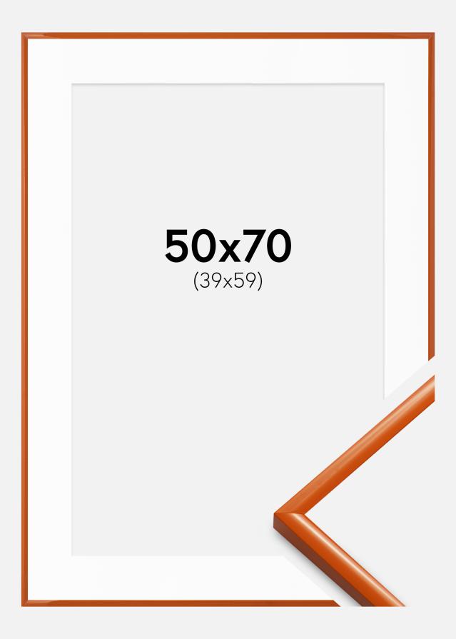 Ramme New Lifestyle Orange 50x70 cm - Passepartout Hvid 40x60 cm