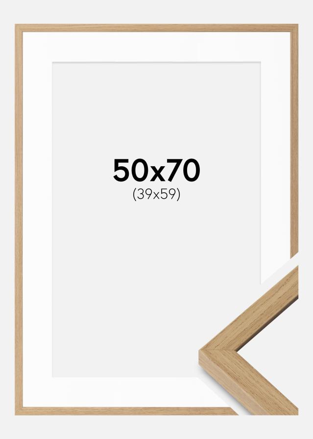 Ramme Ares Naturlig Eg 50x70 cm - Passepartout Hvid 40x60 cm
