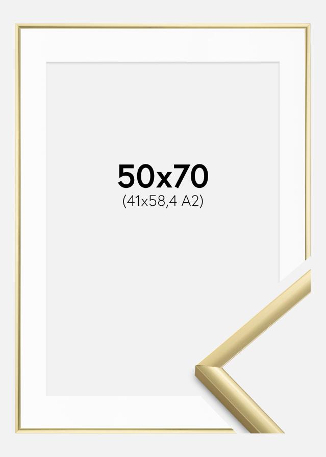 Ramme New Lifestyle Guld 50x70 cm - Passepartout Hvid 42x59,4 cm (A2)