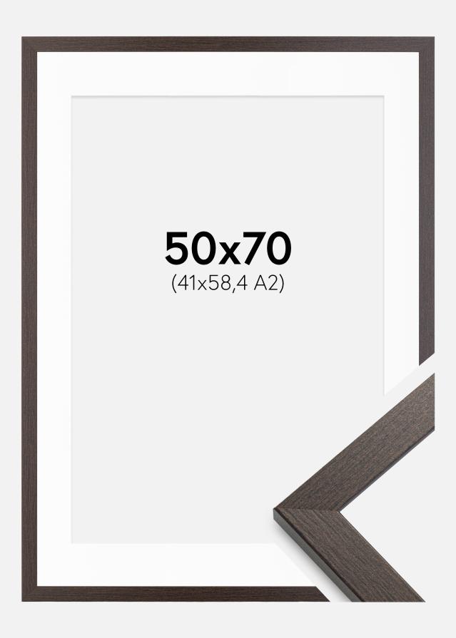 Ramme Stilren Wenge 50x70 cm - Passepartout Hvid 42x59,4 cm