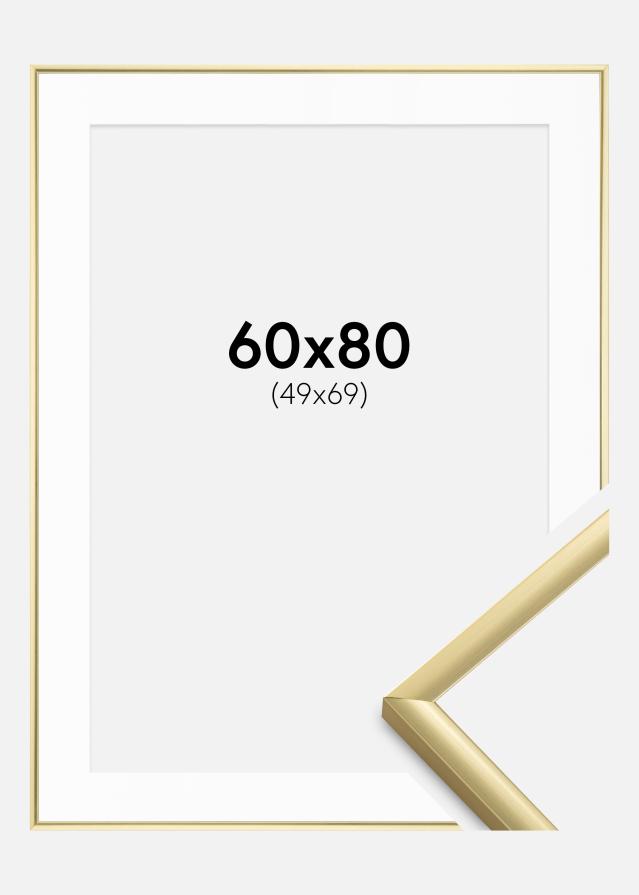 Ramme New Lifestyle Guld 60x80 cm - Passepartout Hvid 50x70 cm