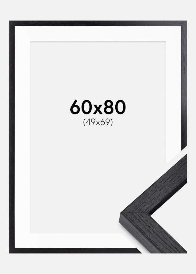 BGA Kasseramme Sort 60x80 cm - Passepartout Hvid 50x70 cm