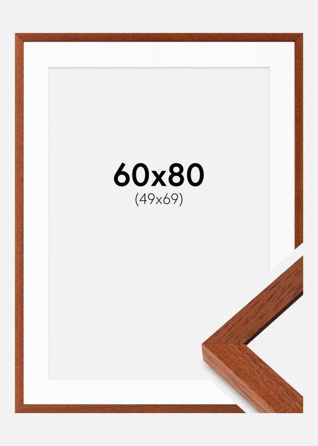 Ramme Hermes Kirsebær 60x80 cm - Passepartout Hvid 50x70 cm