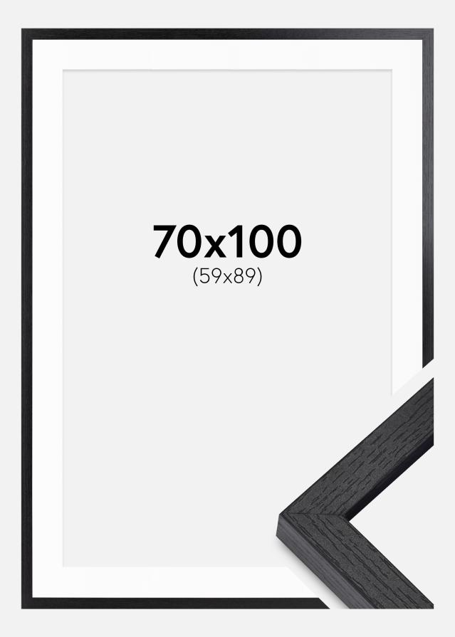 BGA Kasseramme Sort 70x100 cm - Passepartout Hvid 60x90 cm