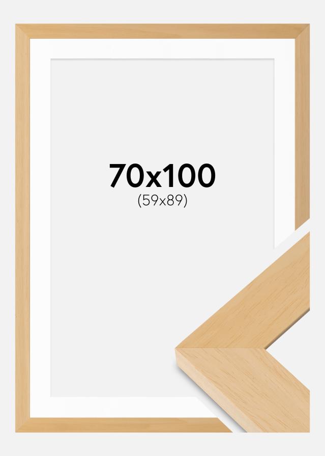 Ramme Juno Træ 70x100 cm - Passepartout Hvid 60x90 cm