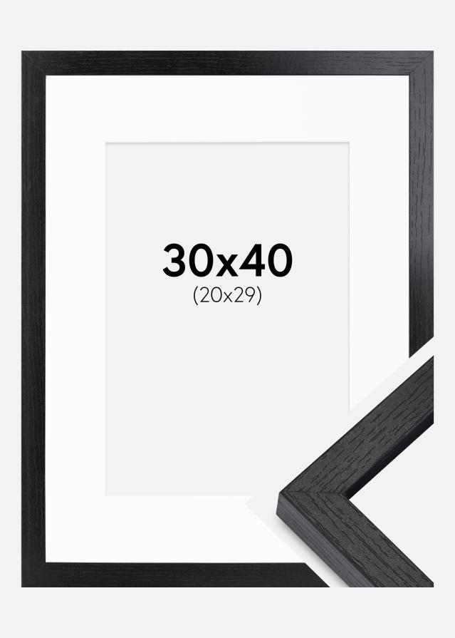 BGA Kasseramme Sort 30x40 cm - Passepartout Hvid 21x30 cm
