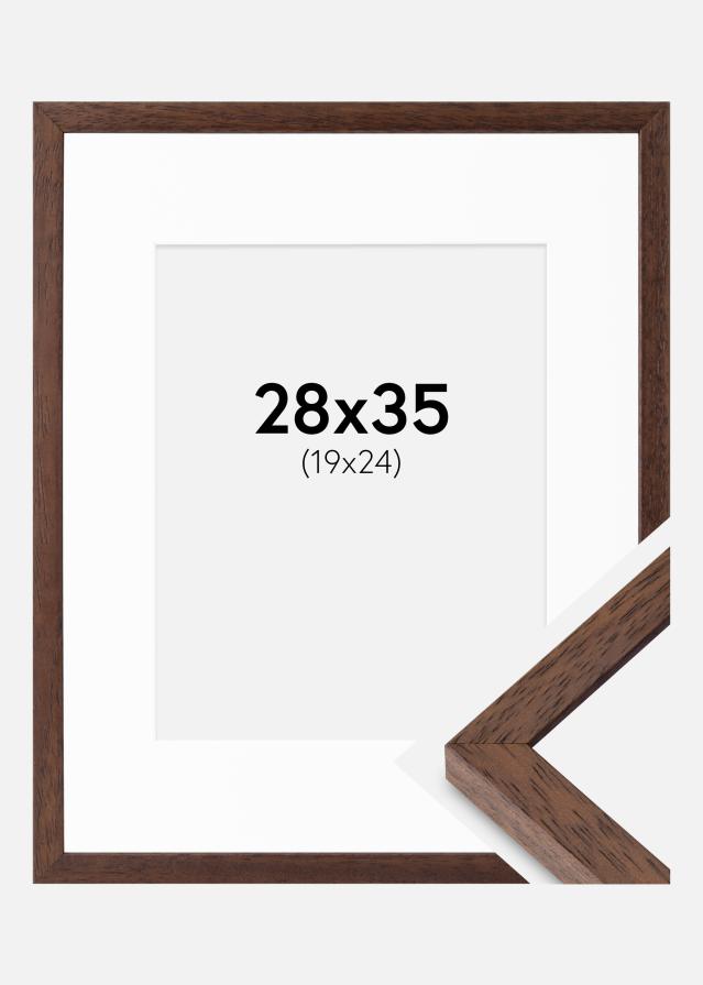Ramme Ares Teak 28x35 cm - Passepartout Hvid 20x25 cm