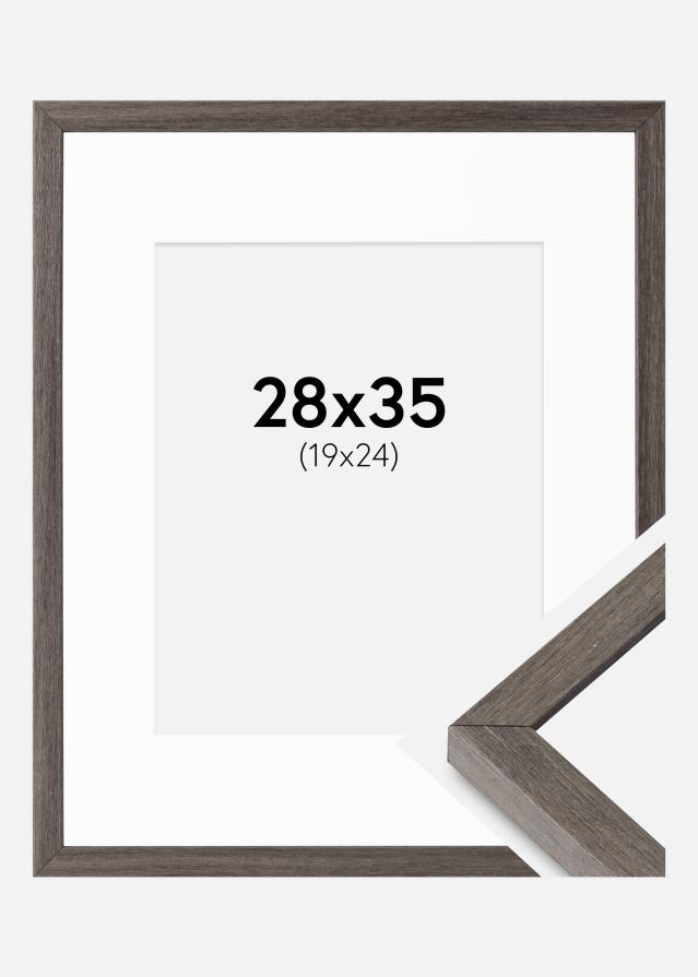 Ramme Ares Grå Eg 28x35 cm - Passepartout Hvid 20x25 cm