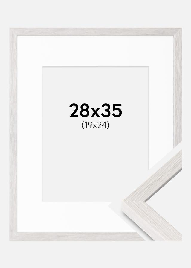 Ramme Ares Hvid Eg 28x35 cm - Passepartout Hvid 20x25 cm