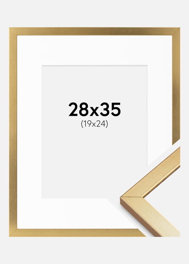 Ramme Minerva Guld 28x35 cm - Passepartout Hvid 20x25 cm