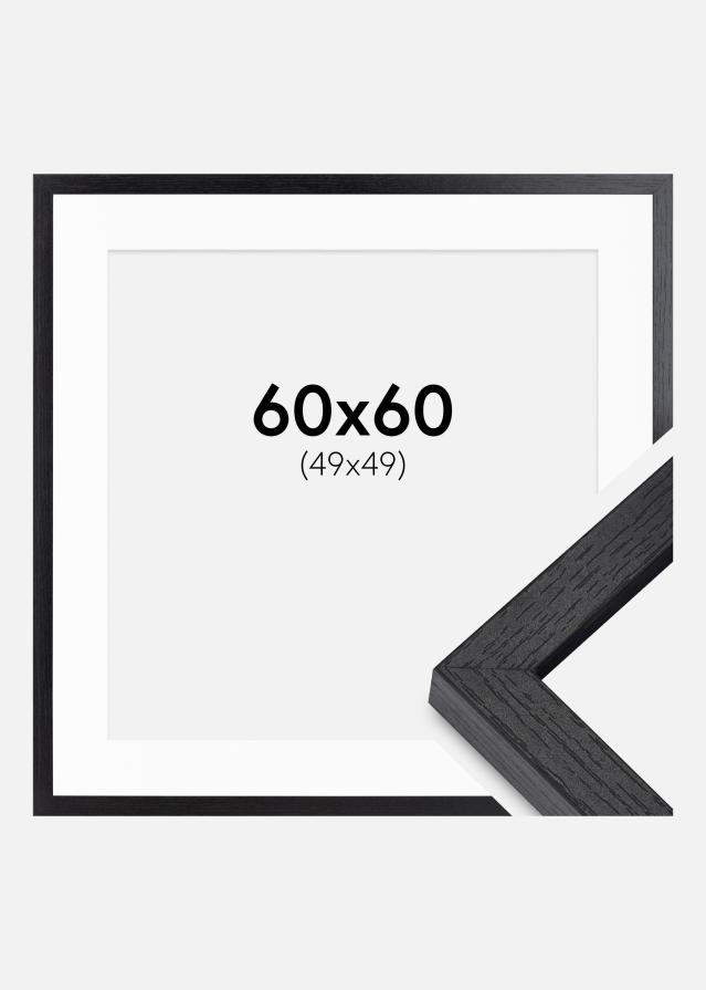 BGA Kasseramme Sort 60x60 cm - Passepartout Hvid 50x50 cm