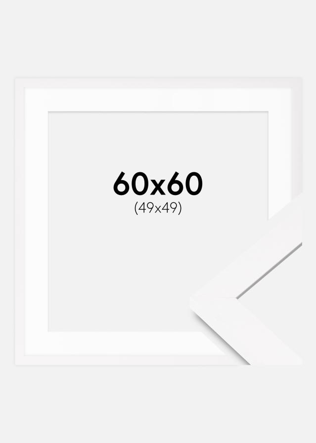 Ramme BGA Classic Hvid 60x60 cm - Passepartout Hvid 50x50 cm