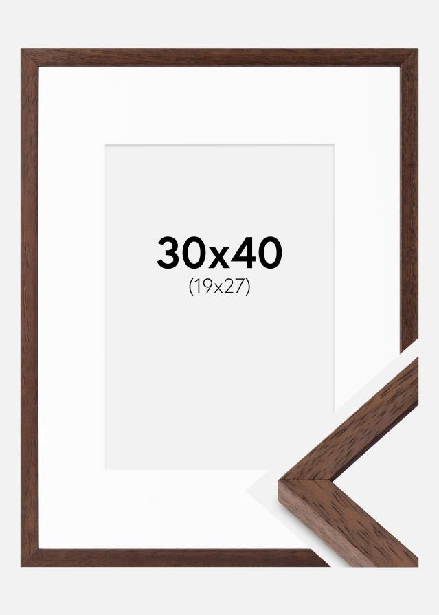 Ramme Ares Teak 30x40 cm - Passepartout Hvid 20x28 cm