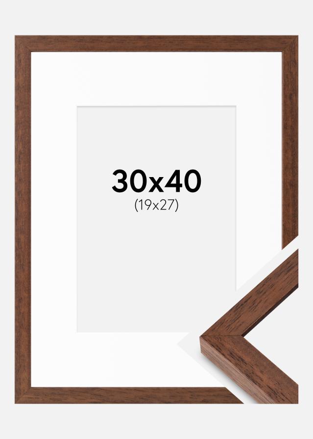 Ramme Hermes Teak 30x40 cm - Passepartout Hvid 20x28 cm